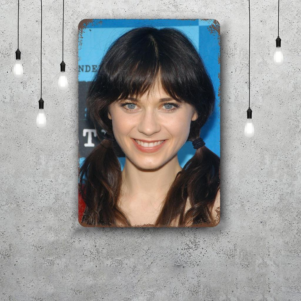 zooey deschanel actor Metal Signs wall decor Vintage Tin Signs Captain Metal Poster Decor for Bar Pub Club Wall Decoration