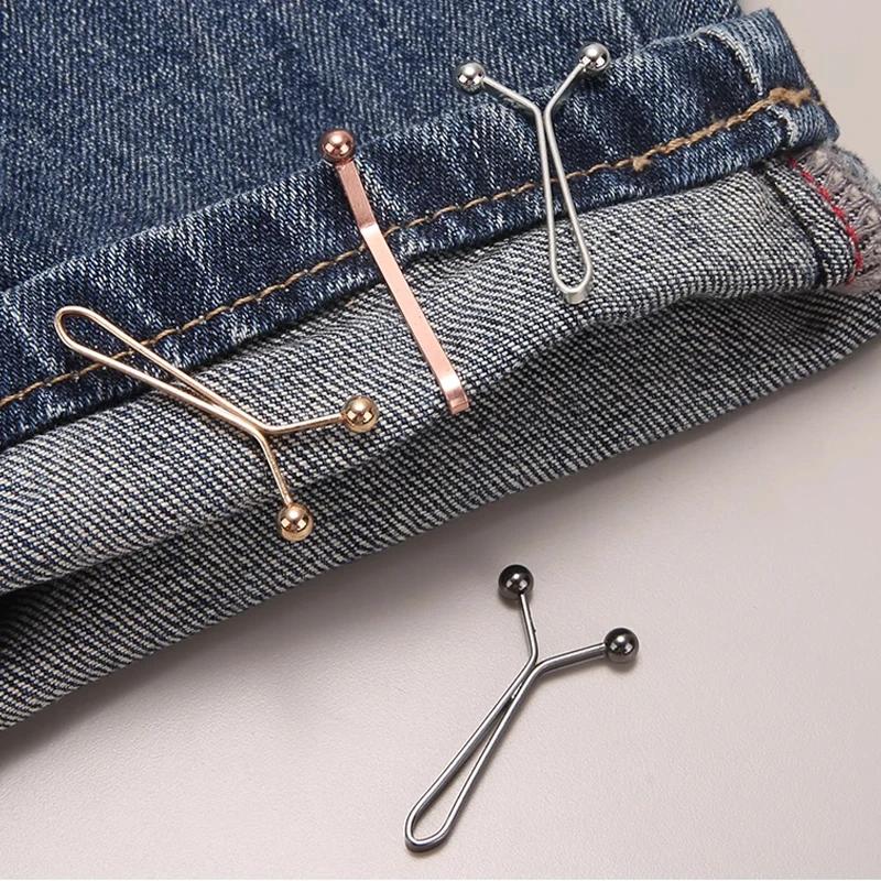 4Pcs Invisible Waist Tightening Clip, Adjustable Metal Jean Button, Pants Waist Reducer Clothing Fastener, Fashion Accessories