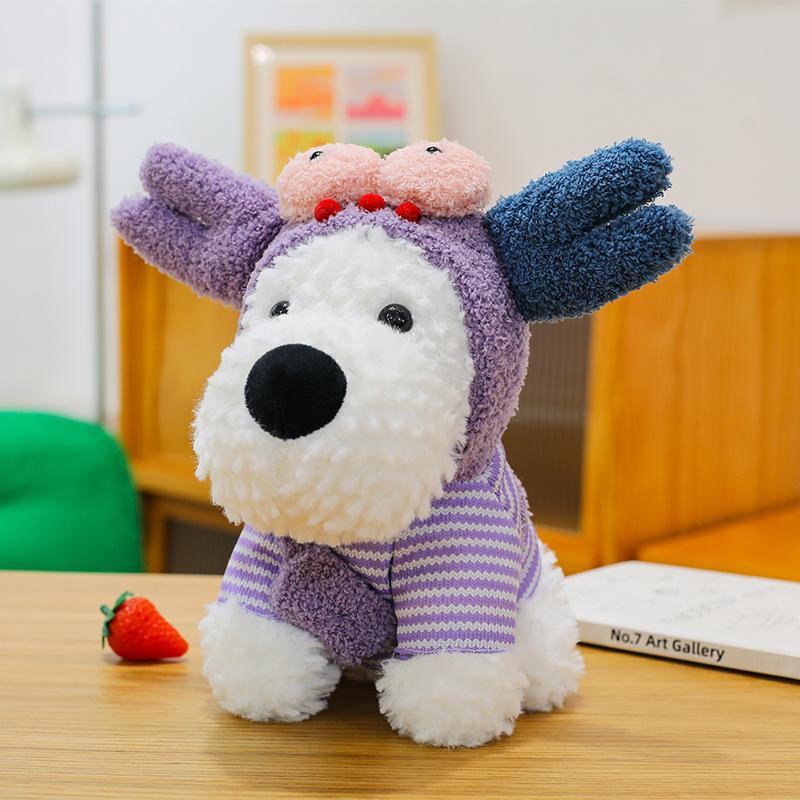 Popular West Highland Puppy Pendant Plush Doll Cute Dressed Dog Keychain Charm Scribbled Dog Doll