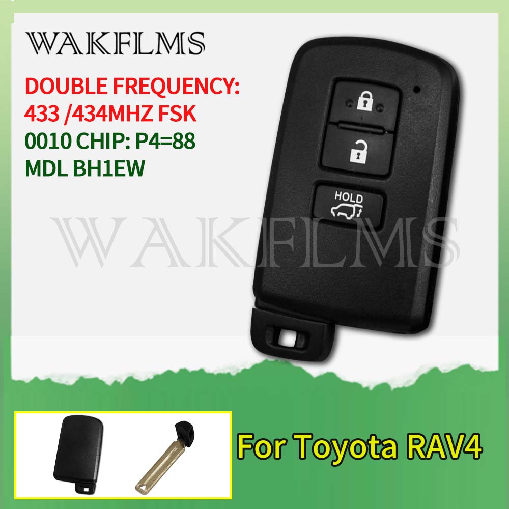 BA7EQ BH1EW For Toyota Auris Yaris Hybrid RAV4 2012-2017 433/434MHz 8A Chip P4=88 0011 0010 0020 Keyless Proximity Smart Car Key