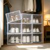 Stackable Shoe Box with Magnetic Door, Clear PP Material, 34.5cm L x 27cm W x 19cm H