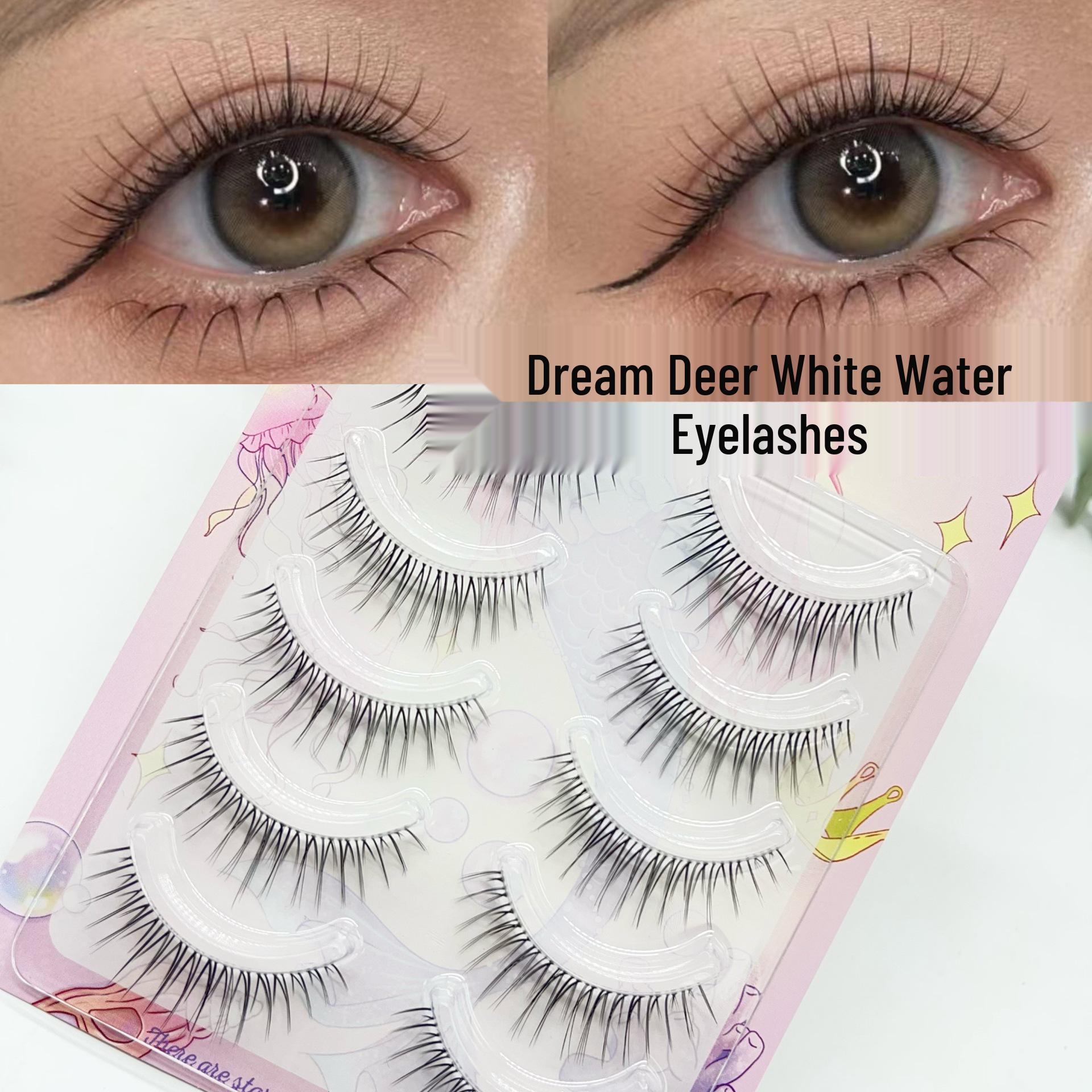 Dream Deer Clear Curled Individual Lashes - Natural Look False Eyelashes, 5 Pairs