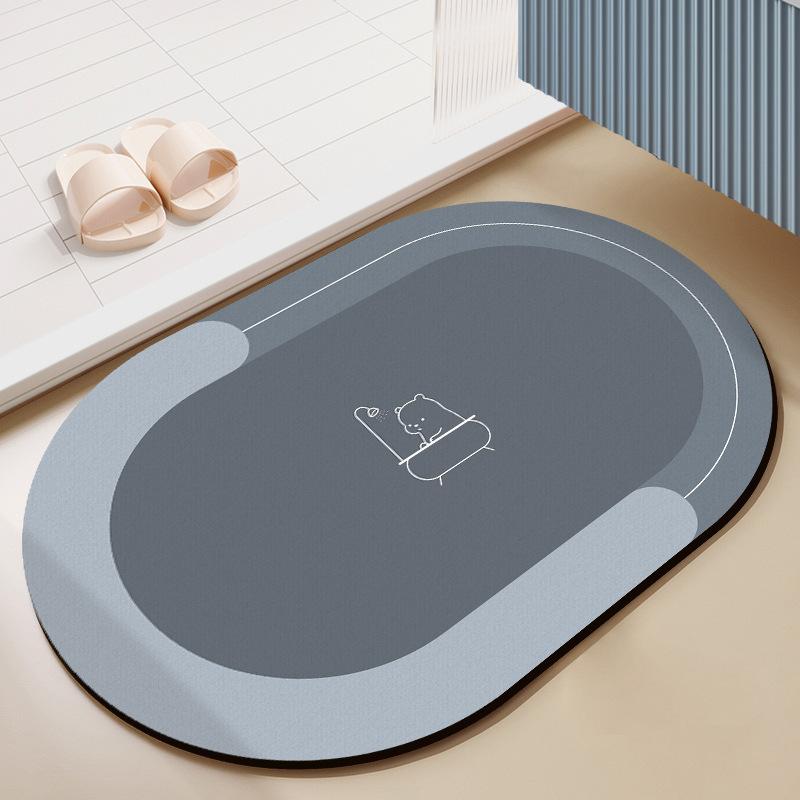 Household Diatomaceous Mud Quick Drying Soft Floor Mat Bathroom Absorbent Non-slip Toilet Toilet Carpet Thickened