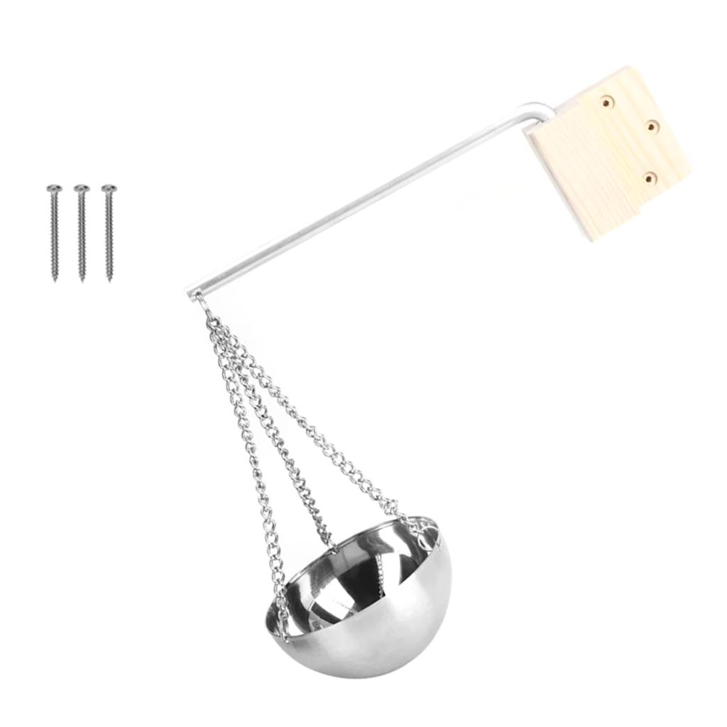 Essential Oil Bowl Stainless Steel Sauna Oil Cup Sauna Aromatherapy Bowl Oil Cup Holder with Wood Plate and Screws