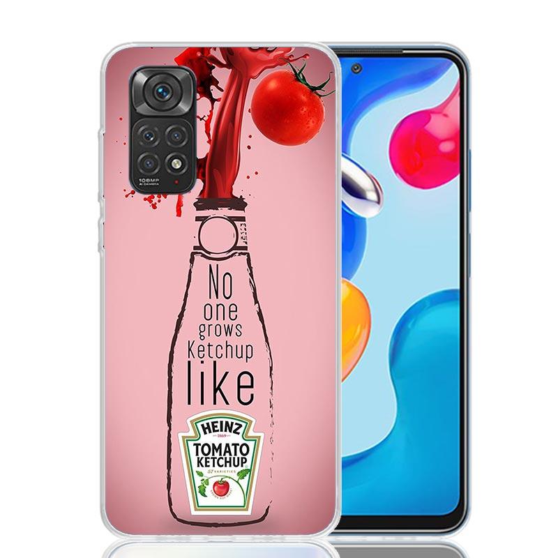 Lamb Heinz Tomato Ketchup Phone Case For Xiaomi Redmi Note 13 14 15 Pro Plus 12S 12 14S 11S 11E 10 10S 11 11T 5G 4G Cover Coque