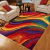 Regenbogen-Wirbel Teppich Abstrakt Fluid Art, Rutschfeste maschinenwaschbare Teppiche Heimdekoration