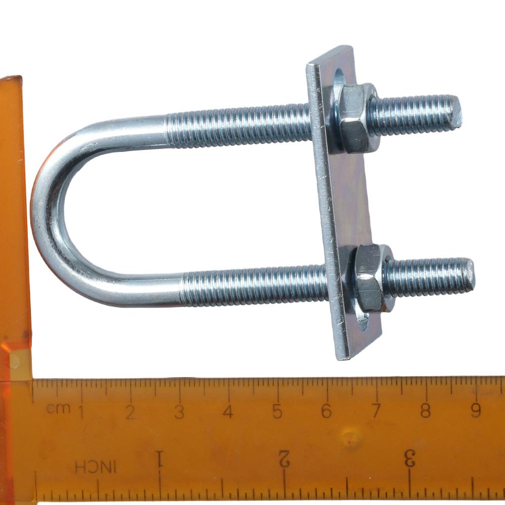 4KS Ocel, Pozinkovaný Povrch Kulaté U-šrouby Stříbrné s Matkou Podložkou Kulatý Ohyb U Třmen