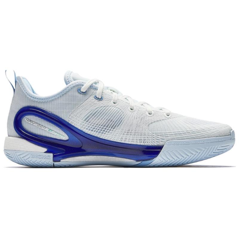 Anta Herren Splash 7 Dallas Schnürung Bequem Stilvoll Niedrig geschnitten Volle Länge Stickstoff-Technologie Basketballschuhe Weiß/Blau/Grün 112521131-5