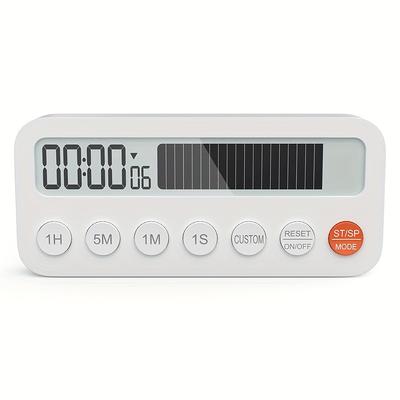 Magnetic Kitchen Timer Clock with Magnetic Base, Large Digital LCD Display, Preset Buttons 1/5/60 Min Battery Powered Cooking Timer for Home, Camping