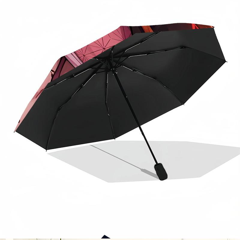 Parapluie Automatique Ouverture Fermeture Impression Demon Slayer, Parapluie Pliable Portable, pour les Trajets Extérieurs, les Voyages en Camping, Cadeau d'Anniversaire Idéal