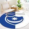 Nautical Crest Shield Custom Name Round Area Rug Carpet Rug For Living Room Bedroom Sofa Playroom Decor Nonslip Floor Mat