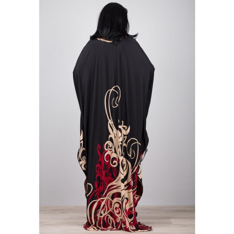 Mote for kvinner Vår Høst Fargeblokkprint Langermet V-hals Løs Midje Hverdagskjoler