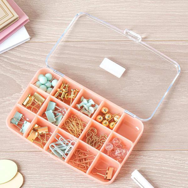 Hergestellt in Japan Pure101 15-Fächer Aufbewahrungsbox Rosa