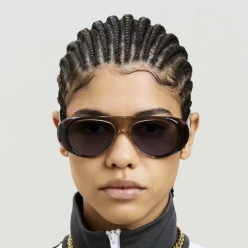 Lunettes de soleil surdimensionnées de marque de luxe vintage designer pour femmes et hommes, verres de soleil populaires punk coupe-vent à grande monture, UV400
