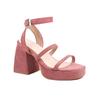 Fashion Summer New Sexy Flcok Party Sandals Women Platform Elegant Thick High Heels Shoes Trendy Ankle Strap Sandalias Ladies Beige Pink