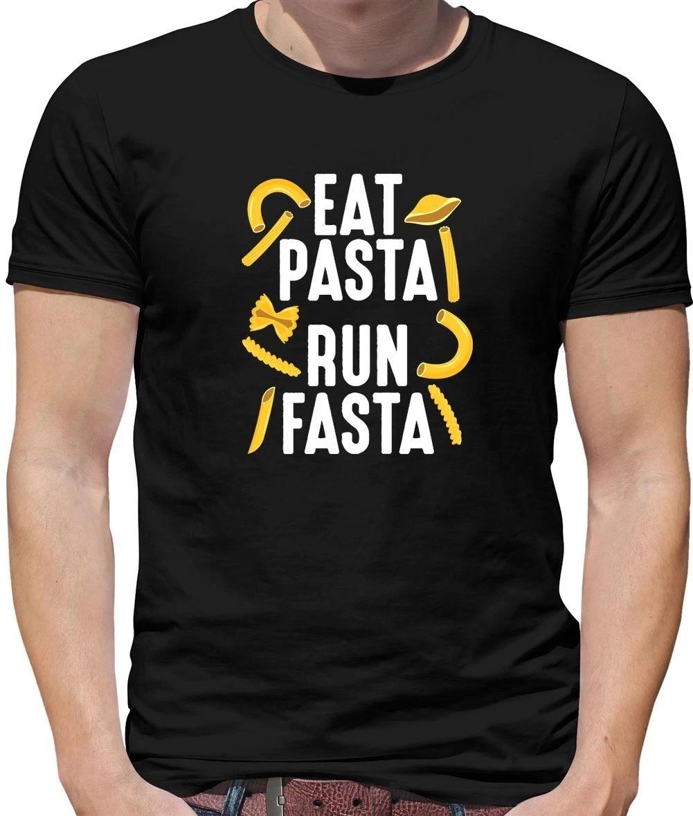 Eat Pasta, Run Fasta - Mens T-Shirt - Love Italian run 5K 10K Funny Runner XS