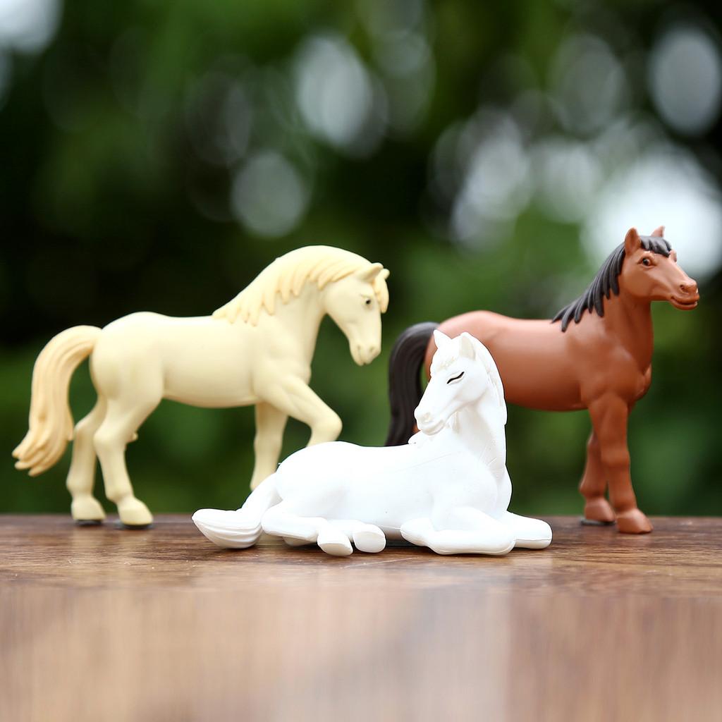 Pvc Horse Model Miniature Figure Set With Three Poses For Home Decor And Collectors