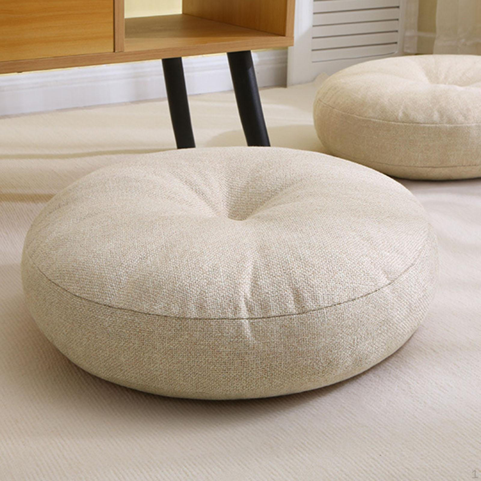 

Meditation Cushion Round Floor Pillow 40x13cm Comfortable Multipurpose Tatami for бежевий