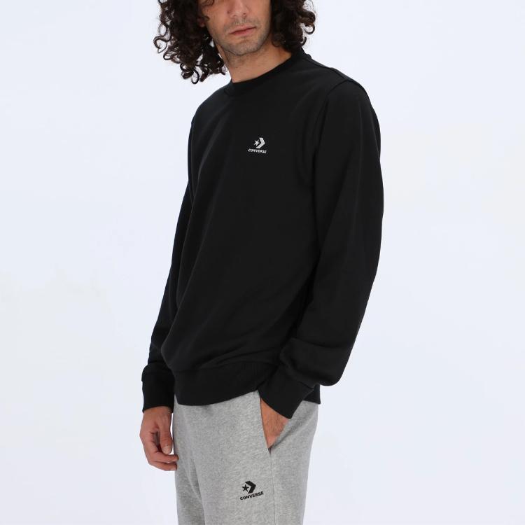 Converse Sweatshirts Men's Black Crew Neck Moderate Regular 10020345-A01