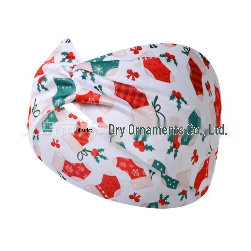 Women's Christmas Sweatband Headband: Sweat-Absorbing Hairband for Fitness, Yoga, and Running