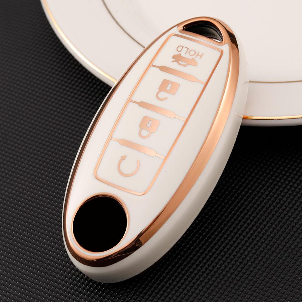Car 4 Buttons TPU Key Case Cover Shell for Nissan Sentra Leaf Rogue Sunny Versa Patrol X-Trail Qashqai GT-R Kicks for Infiniti