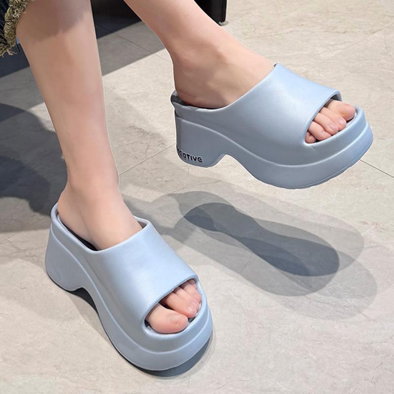 Elegant Platform Wedge Heel Sandals Women Summer Soft Lightweight EVA Beach Slippers Woman's Thick Bottom Slippers
