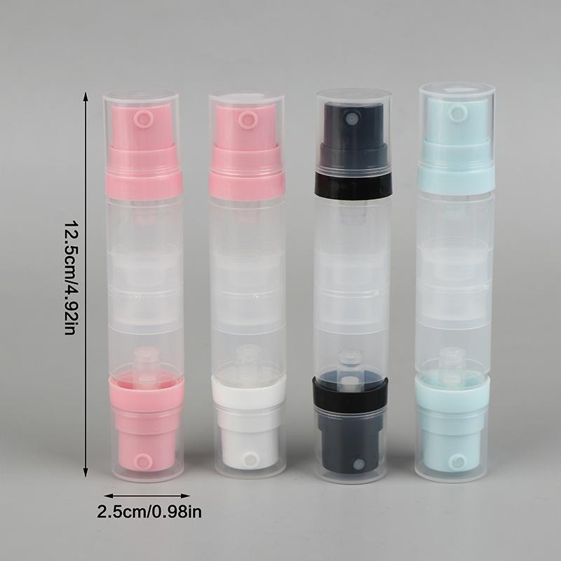5Ml+5Ml Double Headed Vacuum Press Type Spray/Lotion Bottle Refillable Makeup Cosmetics Cream Gel Moisturizers Liquid Container