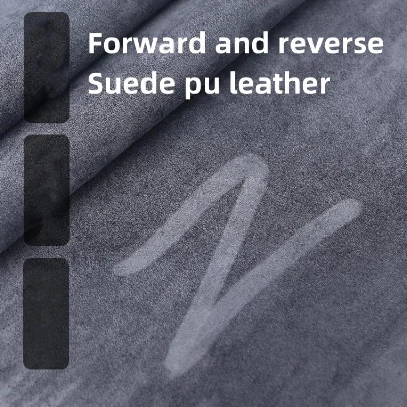 Starke Haftkraft Wildleder Stoff Selbstklebend Samt Umhüllung für Auto Innenraum A/B Säule Türverkleidung Sofa Flickreparatur Schwarzes Leder