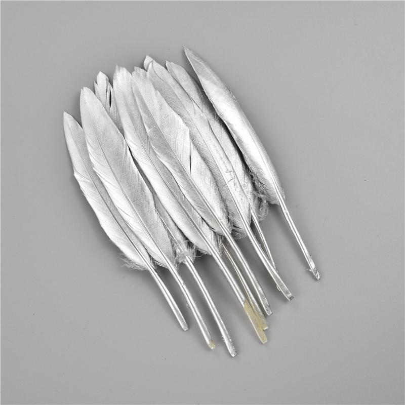 10-15cm/4-6inch Golden Powder Dipped Duck Feathers for Crafts Natural Feather Handicraft Accessories Diy Decoration
