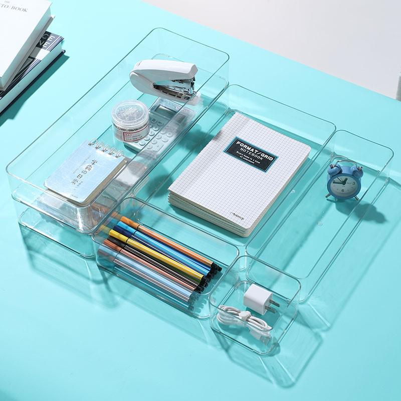 Extra Long 40cm Transparent Narrow Storage Box, 15cm Wide, Waterproof Drawer Organizer
