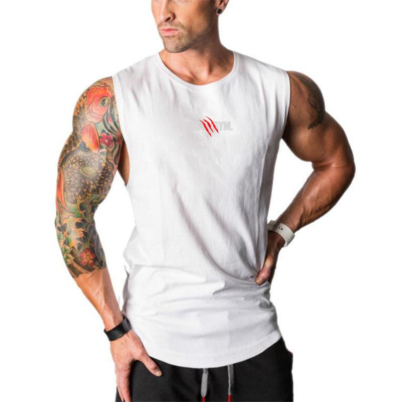 Muscleguys New Casual Sports T-shirt Elastic Sleeveless Short Sleeve Men's Fitness Sweat-absorbing Vest