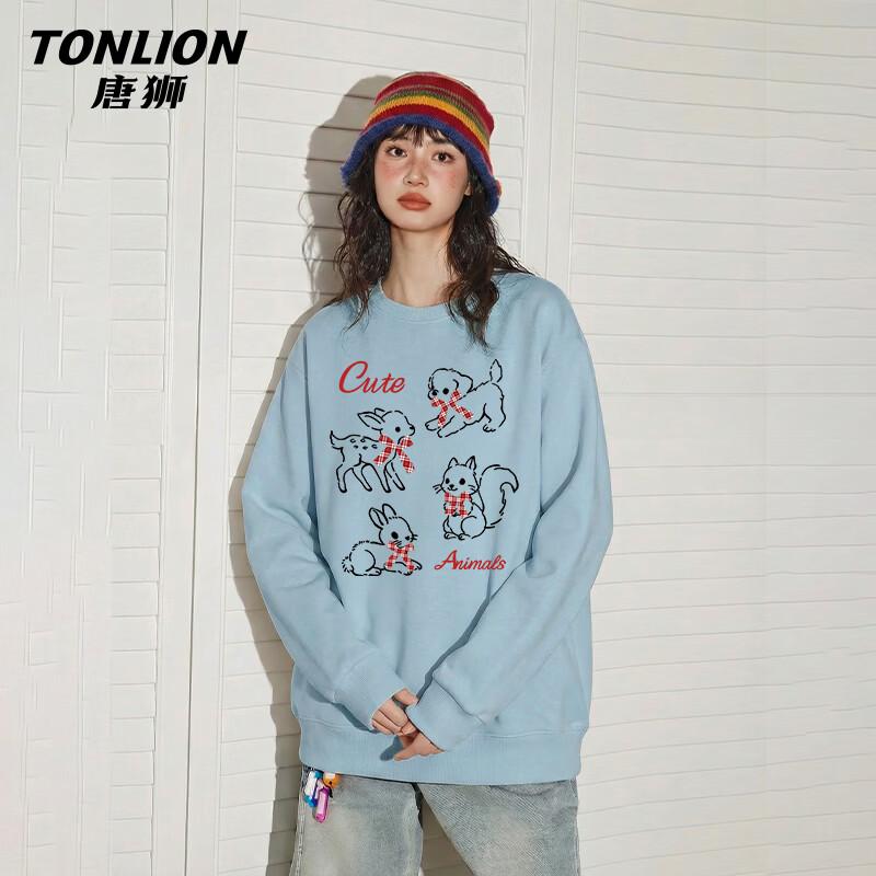TonLion Women's Round Neck Long Sleeve Sweatshirt