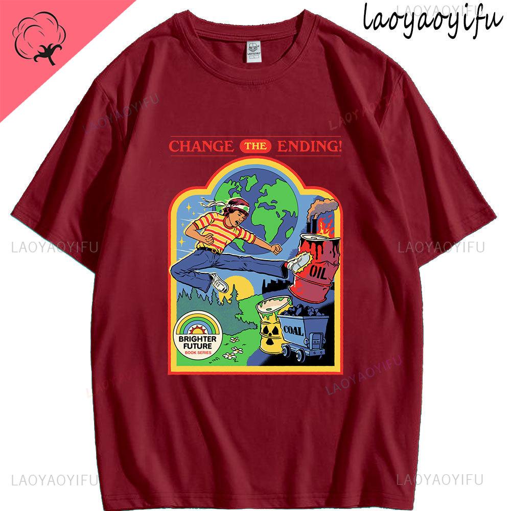 Change The Ending Theme 100Cotton Mens Womens Fashion High Quality Streetwear Summer Shortsleev Round Neck Casual Tee S