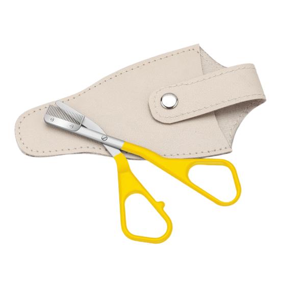 Eyebrow Trimming Scissors with Comb Stainless Steel Professional Non-Slip Precision Eyebrow Trimmer Men Women Brow Hair Removal Grooming Tool