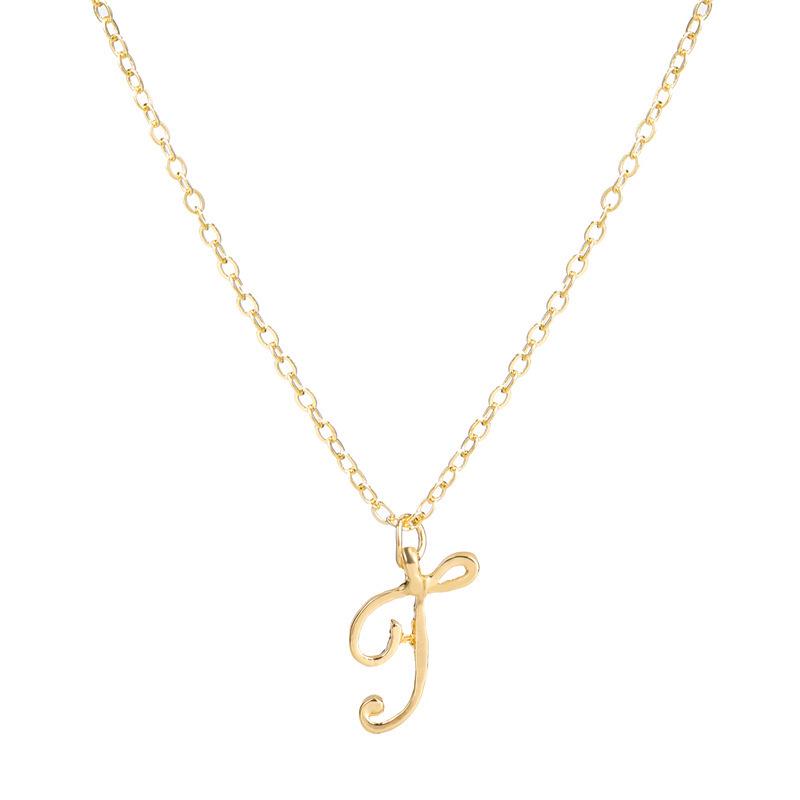 Elegant 26-Letter Uppercase Pendant Necklace: Simple and Fashionable European-American Clavicle Chain with Niche Design