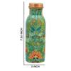 HOMES 100% Pure Copper Water Bottle | Leak Proof, Durable & Rust Proof | Boosts Immunity & improves Health | Eco Friendly Printed Water Bottle