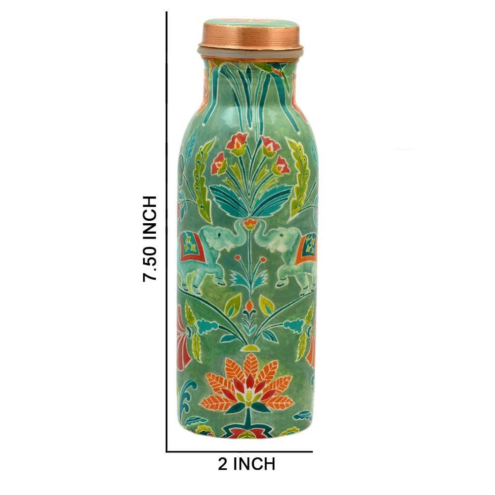 HOMES 100% Pure Copper Water Bottle | Leak Proof, Durable & Rust Proof | Boosts Immunity & improves Health | Eco Friendly Printed Water Bottle