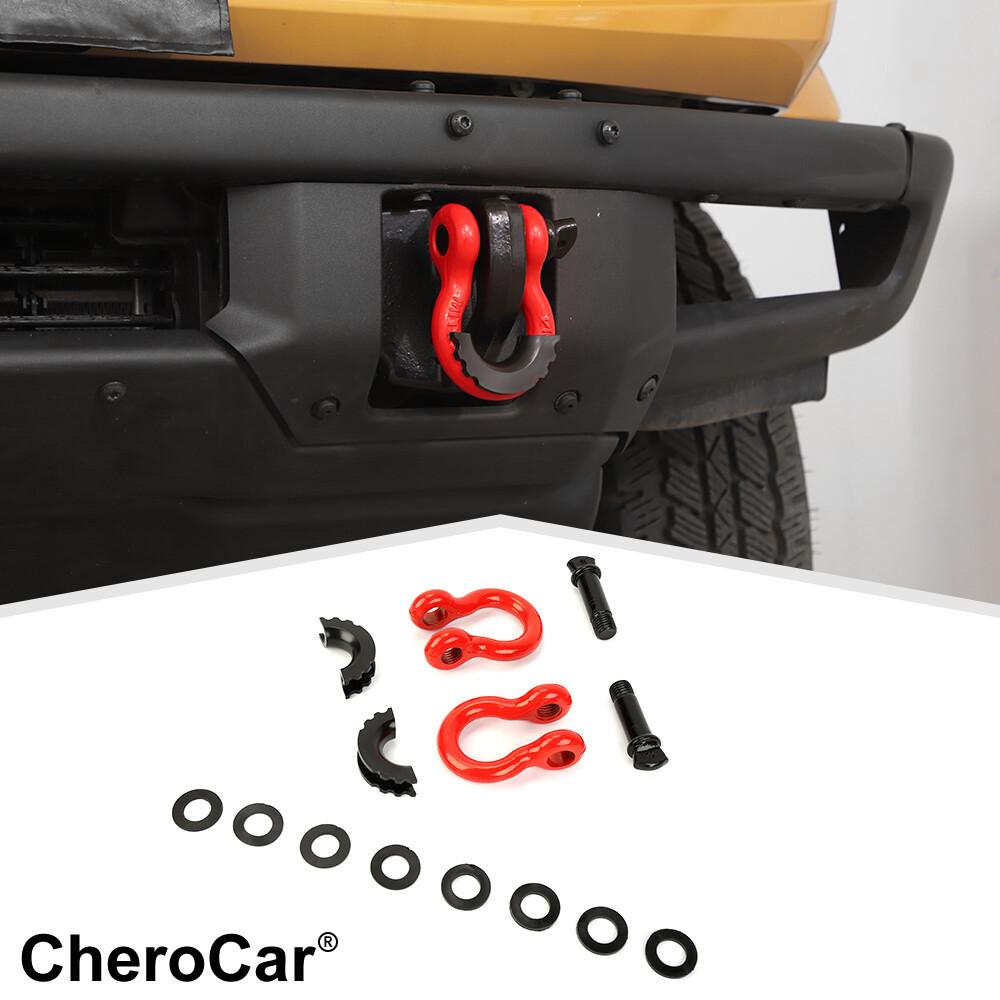 Front Anti-Loose D Ring Shackles Kit Heavy Duty Tow Hook for + Ford Bronco