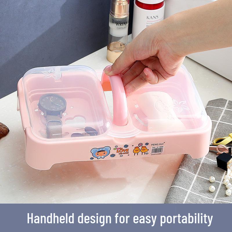 Dvouvrstá mýdlenka s víkem s odklápěcím víčkem - Velká, odvodňovací, domácí mýdlenka se dvěma přihrádkami