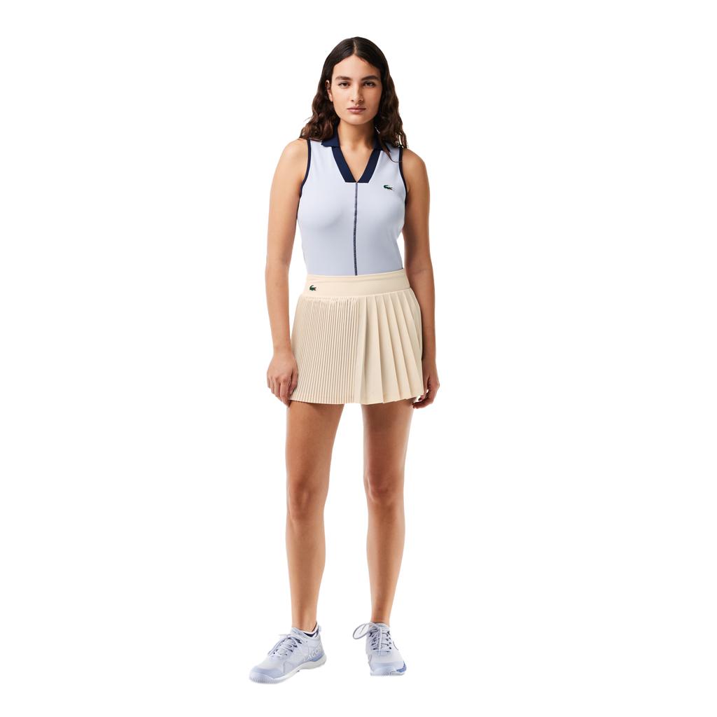 Lacoste Pantalones Cortos de Tenis Plisados con Forro para Mujer/Señora