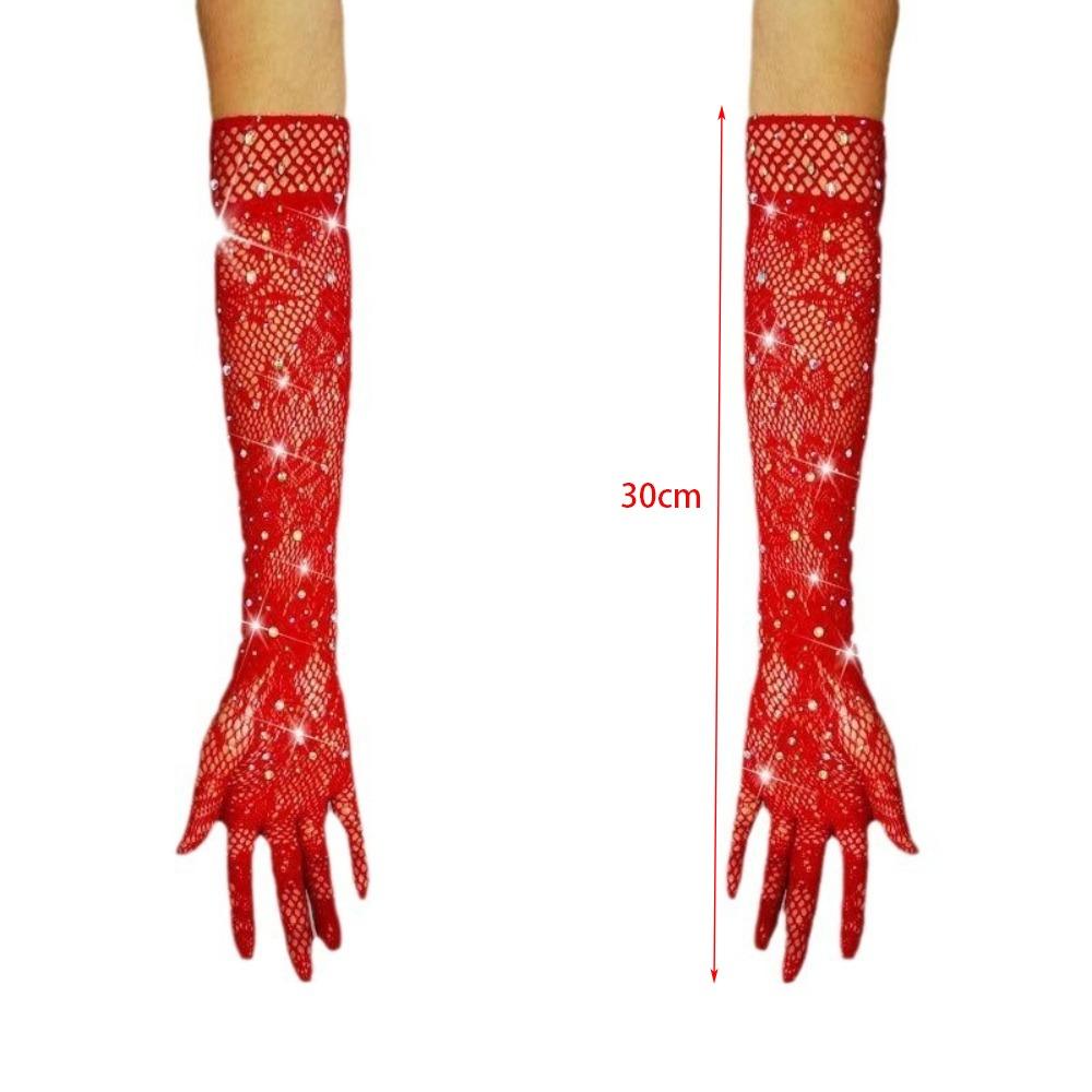 Mesh Long Mittens Party Dress Performance Gloves New Fishnet Gloves  Gift