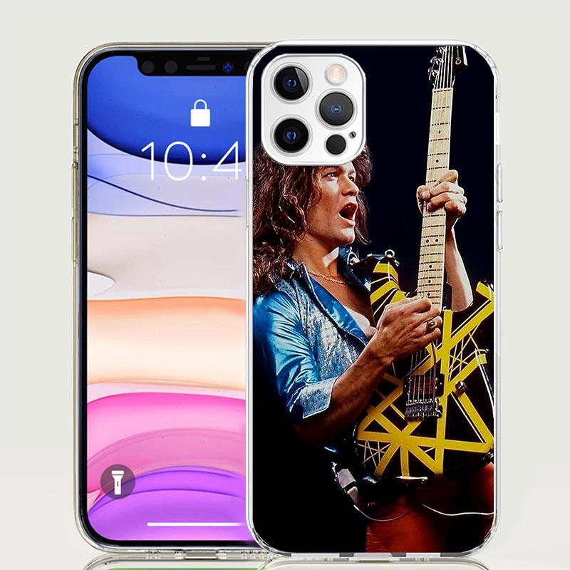 Eddie Van Halen Graphic Guitar Case Phone Cover for iphone 16 15 14 13 12 Mini 11 Pro Max 16E X XS XR 7 Plus 8 + SE 2020 Trend F