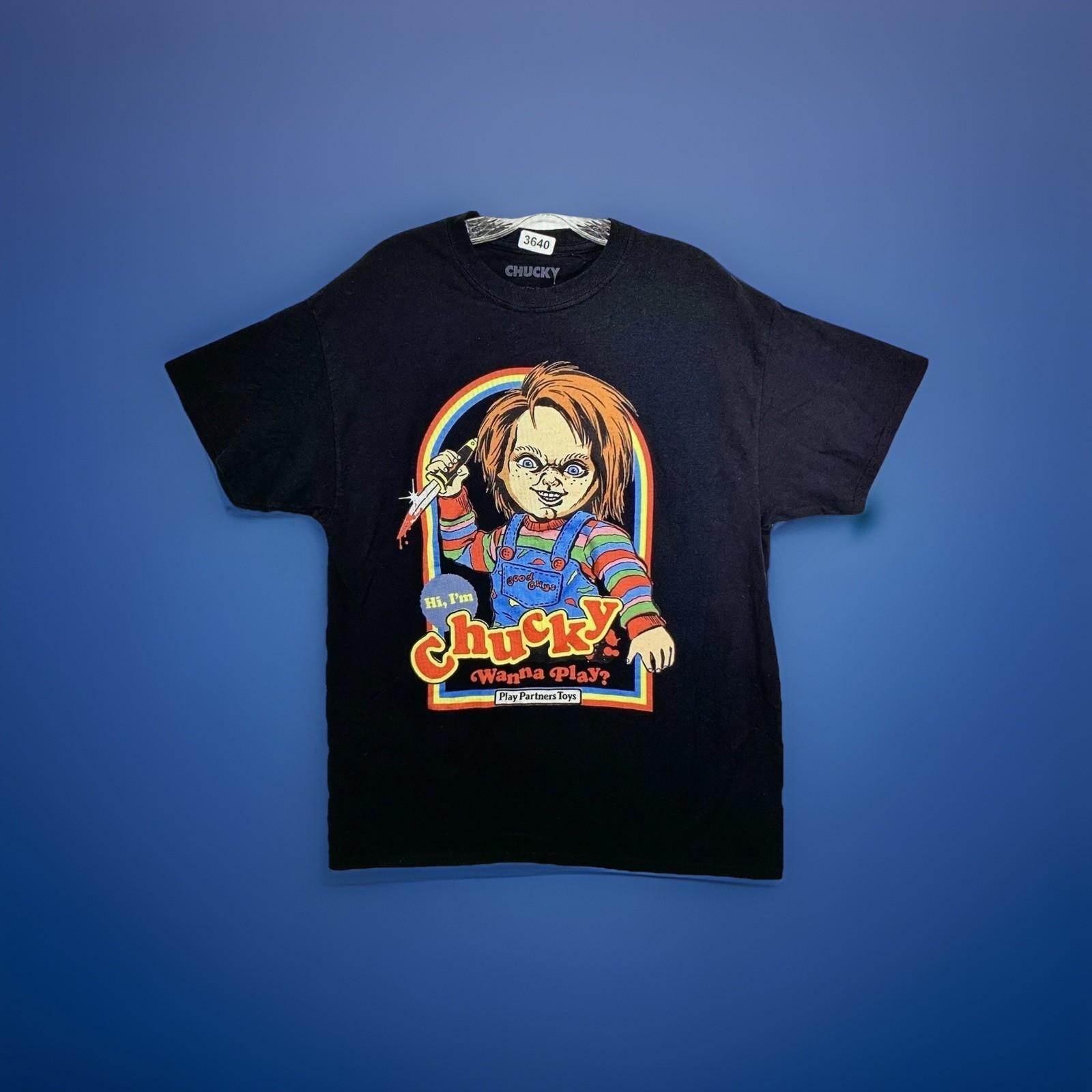 Chucky Movie Horror T Shirt Large Hi I m Chucky Wanna Play Colorful Graphic S
