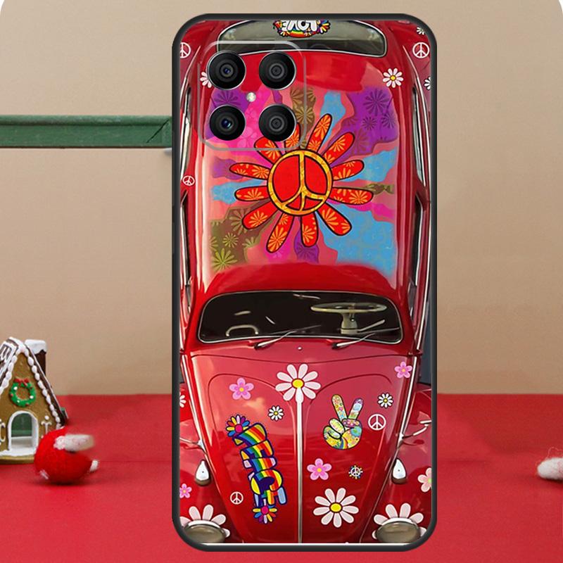 Hippie Peace Bus and Sunflower Case For Honor Magic 6 7 8 Pro Honor 400 200 70 90 Lite X8c X8b X9a X9b X9c X9d Win RT Cover