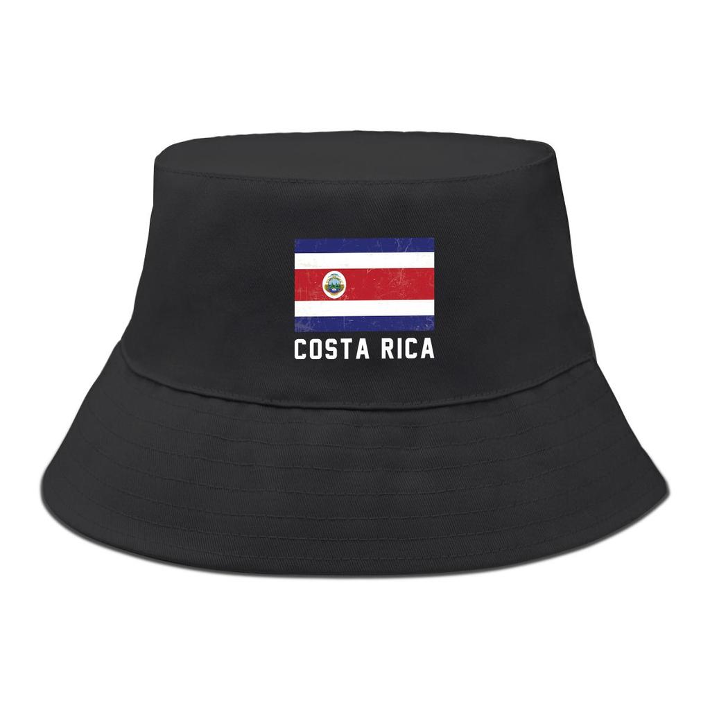 Bucket Hat With Flag of Costa Rica Print , Patriotic Women's Hat Foldable Trendy Fashion Fishing Cap