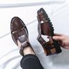 Golden High-quality Design Men Hollow Breathable Handmade Non Slip Casual Sandals Comfortable Pointed Large Size Shoes