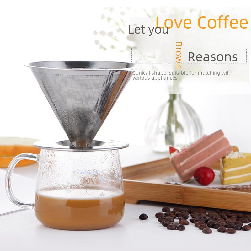 304 Stainless Steel Reusable Coffee and Tea Drip Filter Funnel