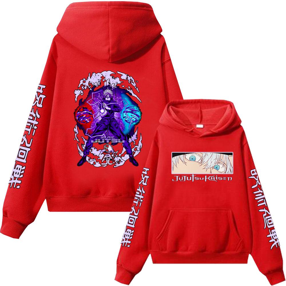 Gojo Satoru Anime Hoodie Jujutsu Kaisen Graphic Printed Hoodies Vintage Oversized Hooded Cotton Long Sleeves Men Women Clothes