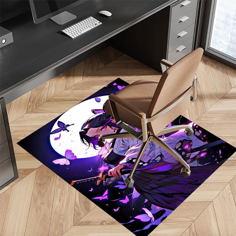 Demon Slayer Shinobu Kocho Printed Absorbent Washable Carpet, Non-Slip Bathroom Mats, Kitchen Rugs, Yoga Mat,Living Room Entrance, Camping Picnic Rugs