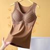 Thermal Vest V-Neck Sleeveless Chest Pad Underwear Vest Seamless Velvet Lining Autumn Winter Warm Bottom Vest